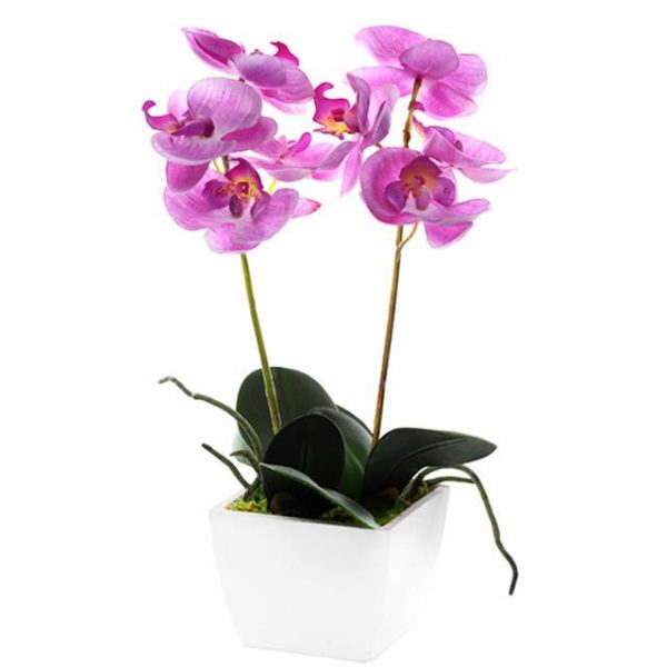Artificial Potted Pink Orchid Plant