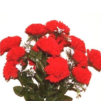 artificial red carnation bush