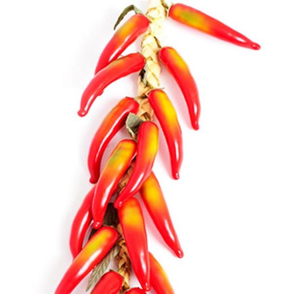 bunch of artificial hanging red chillies