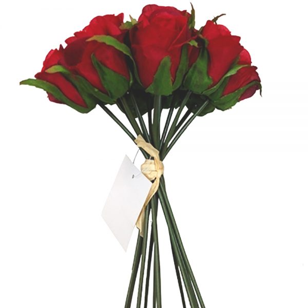 artificial red rose bundle with 13 stems