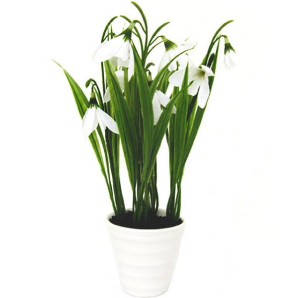 artificial potted snowdrops