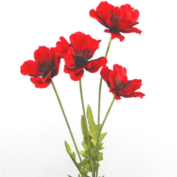 artificial red poppy stem