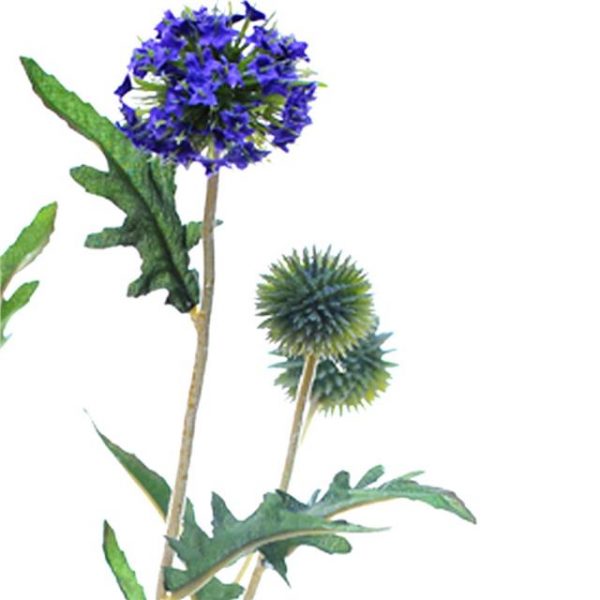 Artificial Globe Thistle Spray with 5 purple heads