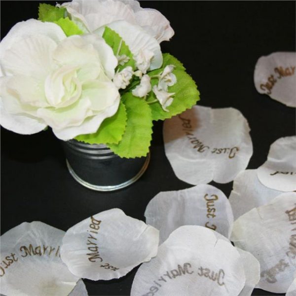 Pack of 75 Silk Rose Petals Just Married