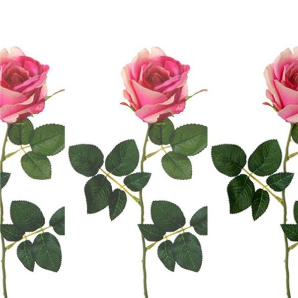 Artificial Vintage Pink Rose Flower Stems