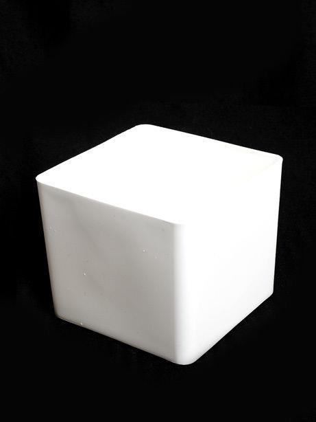 White Cube Plastic Planter