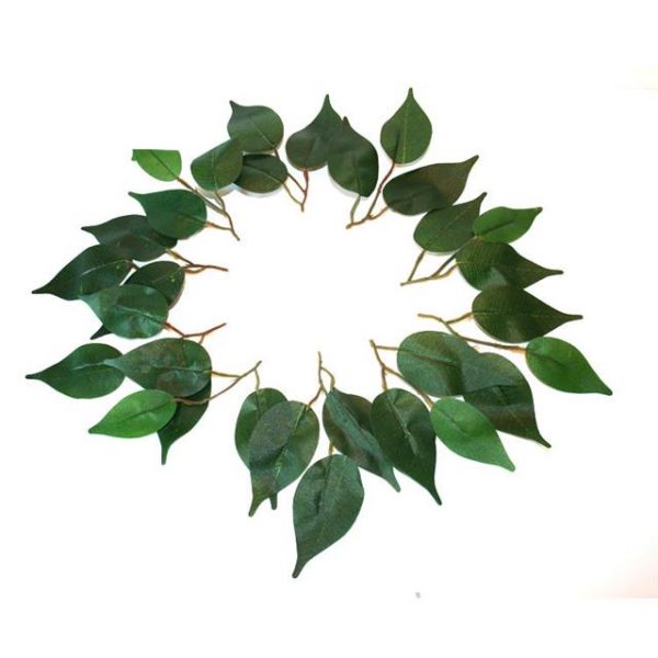 circle of artificial ficus leaves