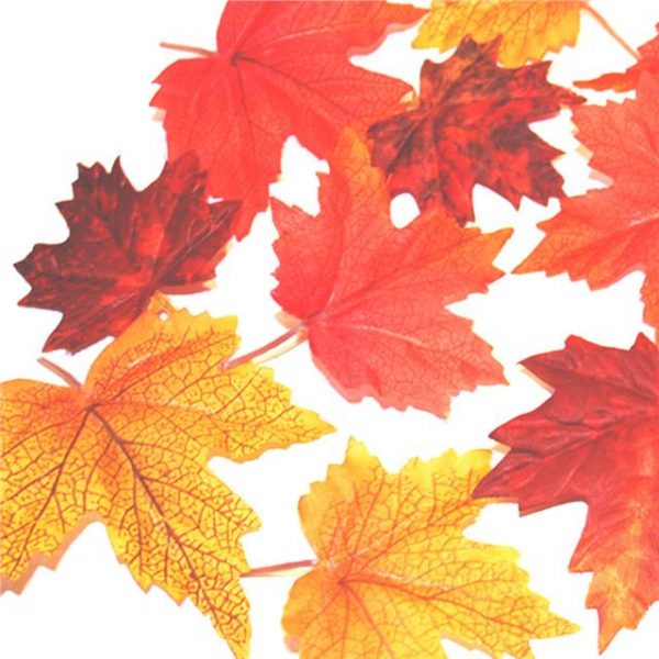 fabric artificial autumn maple leaves