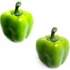 two artificial green peppers