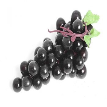 bunch of artificial black grapes