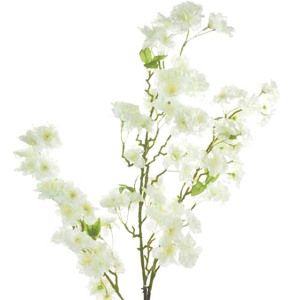 artificial white cherry blossom branch