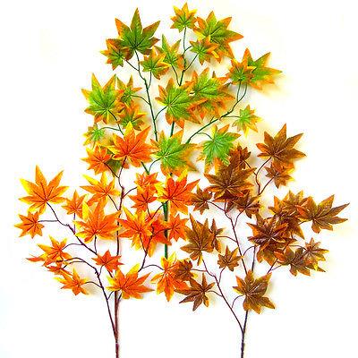 Artificial Maple Leaf Spray - Green and Orange