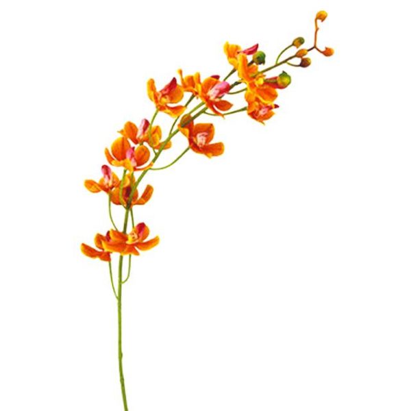 orange artificial mokara orchid spray