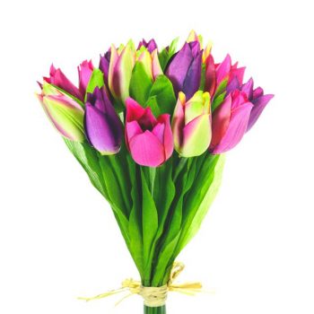 Artificial Silk Tulip Posy Pink & Purple artificial tulip flower posy