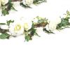 white artificial roses on a garland