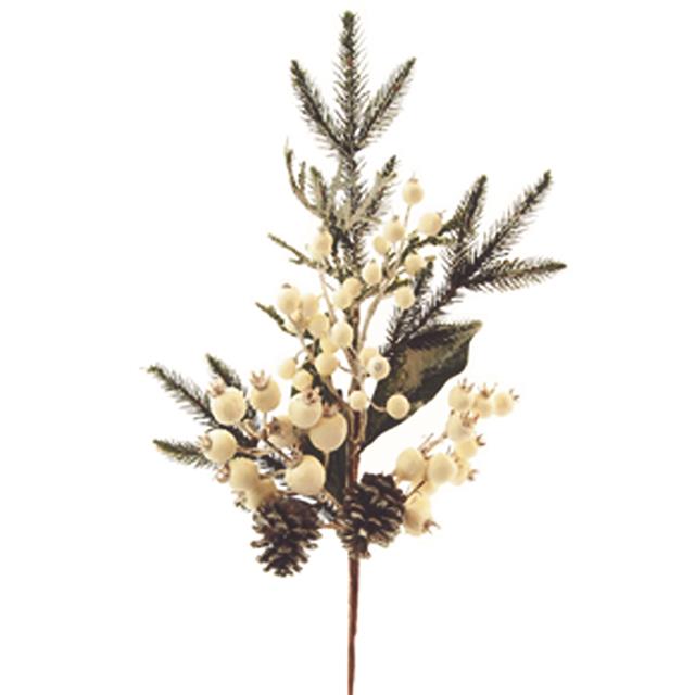 Artificial Winterberry Fern Spruce | Christmas spray | Shelf Edge UK