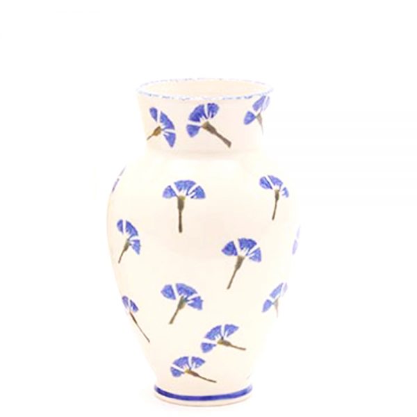 Blue Cornflower Vase - Hand Painted