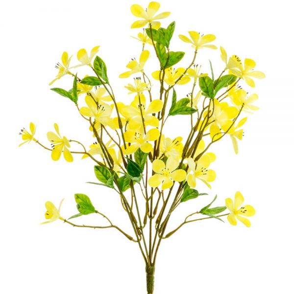 Yellow Artificial Plum Blosson Spray