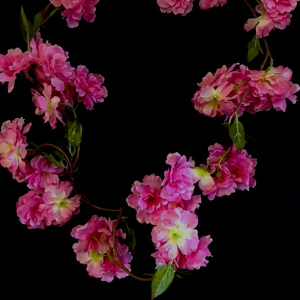 pink artificial blossom galrand