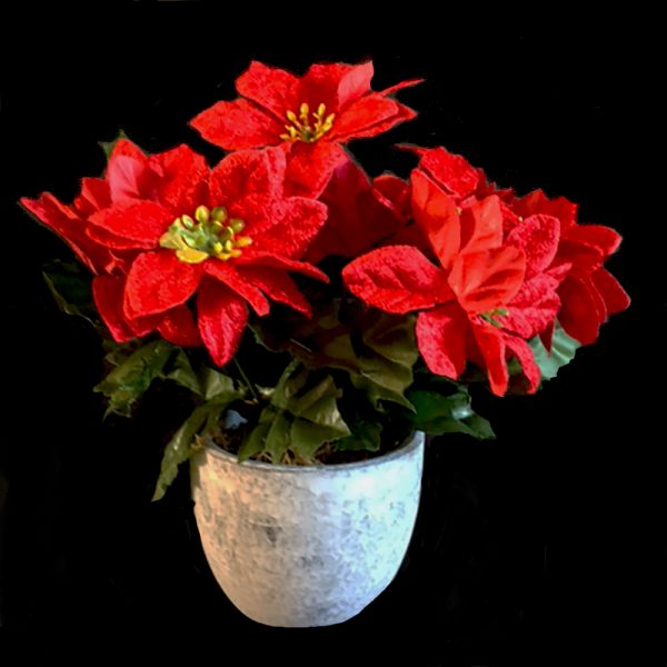 Artificial Red Poinsettia Plant