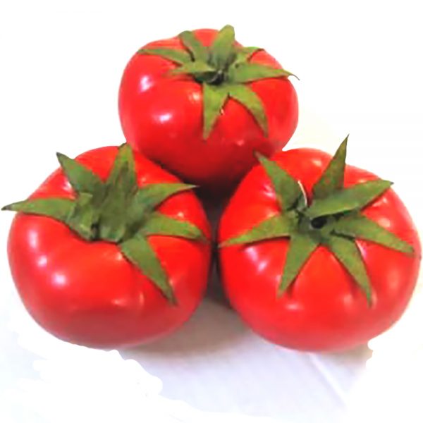 three artificial tomatoes