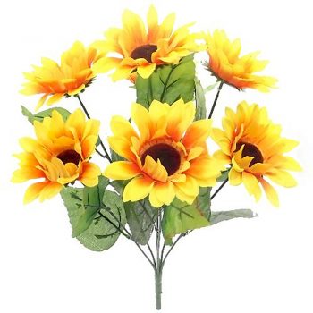 Artificial Large Sunflower Bush with 7 Heads