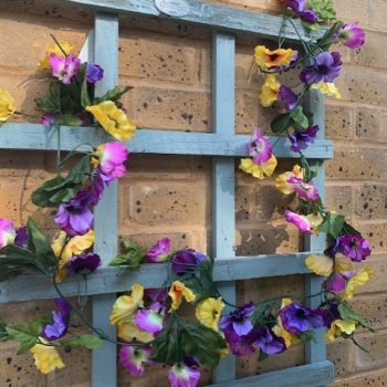 Artificial Pansy Garland Purple Yellow Flowers