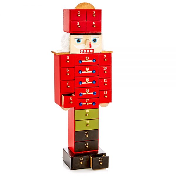 wooden nutcracker christmas advent calendar