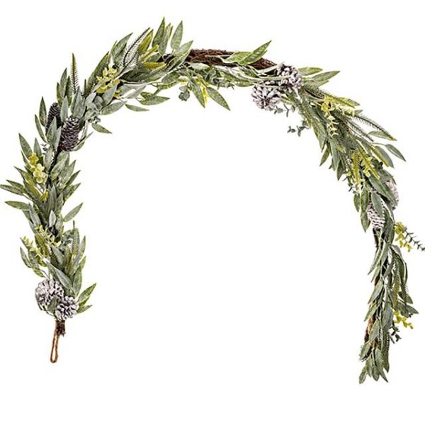Artificial Mixed Leaf Pine Cone Garland