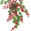 red berry decoration with ivy and pine cones