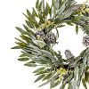 mixed leaf wreath with artificial pine cones