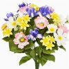 yellow, pink and purple artificial spring flower bouquet