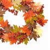 orange berry maple leaf wreath