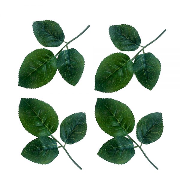 21 green artificial rose leaves