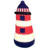 lighthouse doorstop in red, white and blue