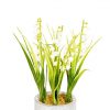 realistic artificial lily of the valley in ceramic pot
