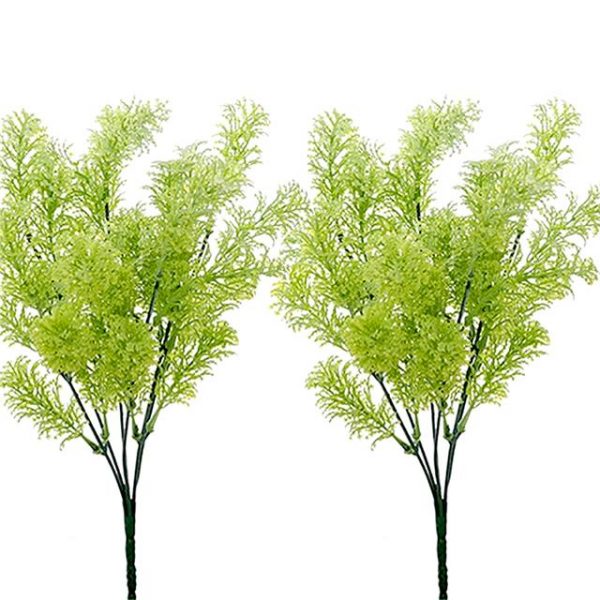 two 33cm artificial conifer bushes