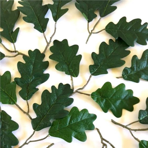 small green artificial oak leaves