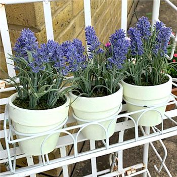 set of three artificial lavender in pot