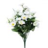 white silk daisy bush with green leaves and stem