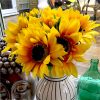 set of 12 artificial sunflower stems