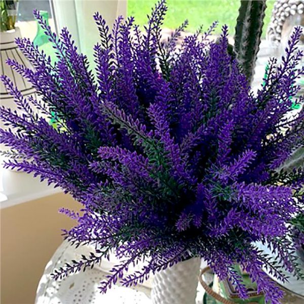 purple artificial heather bush