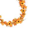artificial maple garland with realistic sunflowers