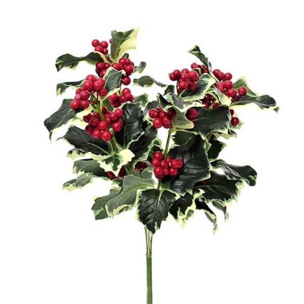 Artificial Holly Bush With Red Berries