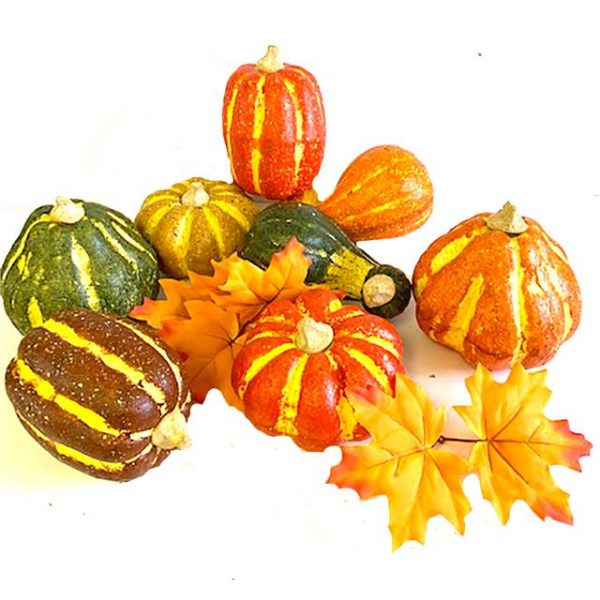 assorted artificial pumpkins