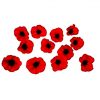 12 red artificial poppy heads