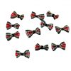 tartan Christmas bows in red and green