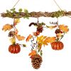 pumpkin and pine cone autumn branch decoration