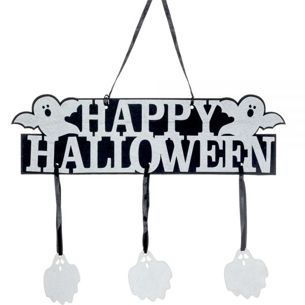 Happy Halloween Bunting Banner with Ghost Decoration