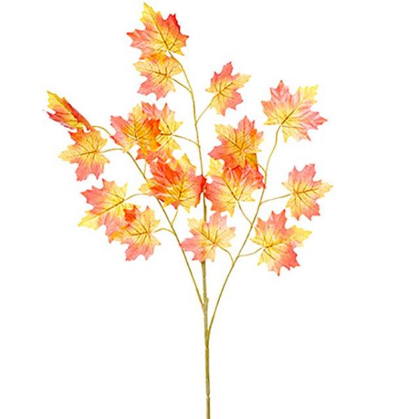 orange and yellow artificial maple leaf spray